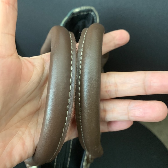 LL Bean Boat and Tote Bag Piaid with Leather Handles Mini Tote Vintage - Picture 6 of 13